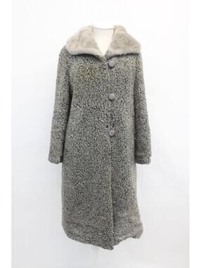 Scrap Item: Fake Faux Gray Lamb & Faux Mink Fur Coat Jacket Women Woman Size N/A